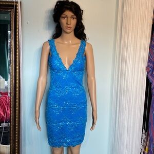 Marciano Beaded Sequins Lace Dress NWOT
